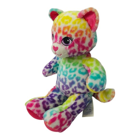 Build A Bear Amanda Rainbow Leopard Stuffed Animal Toy 16" Plush Purple Eyes BAB - Picture 3 of 11